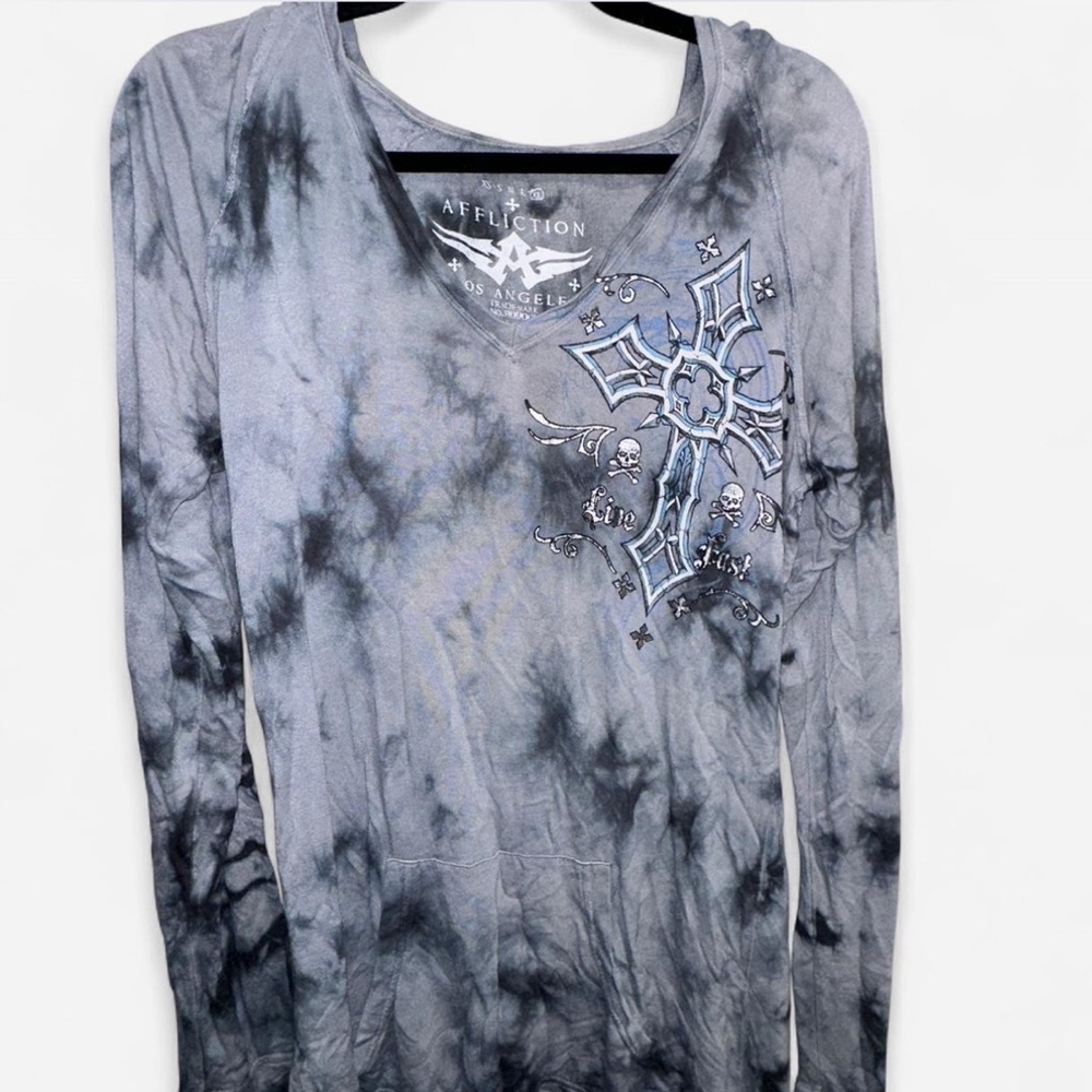 Affliction Women's Tie-Dye Long Sleeve Top